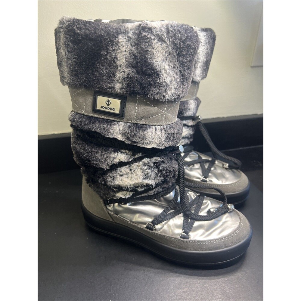 JOGDOG Kitzbuhel Faux Fur Waterproof Quilted Boot Made In Italy 38/US Sz 7.5-8‎